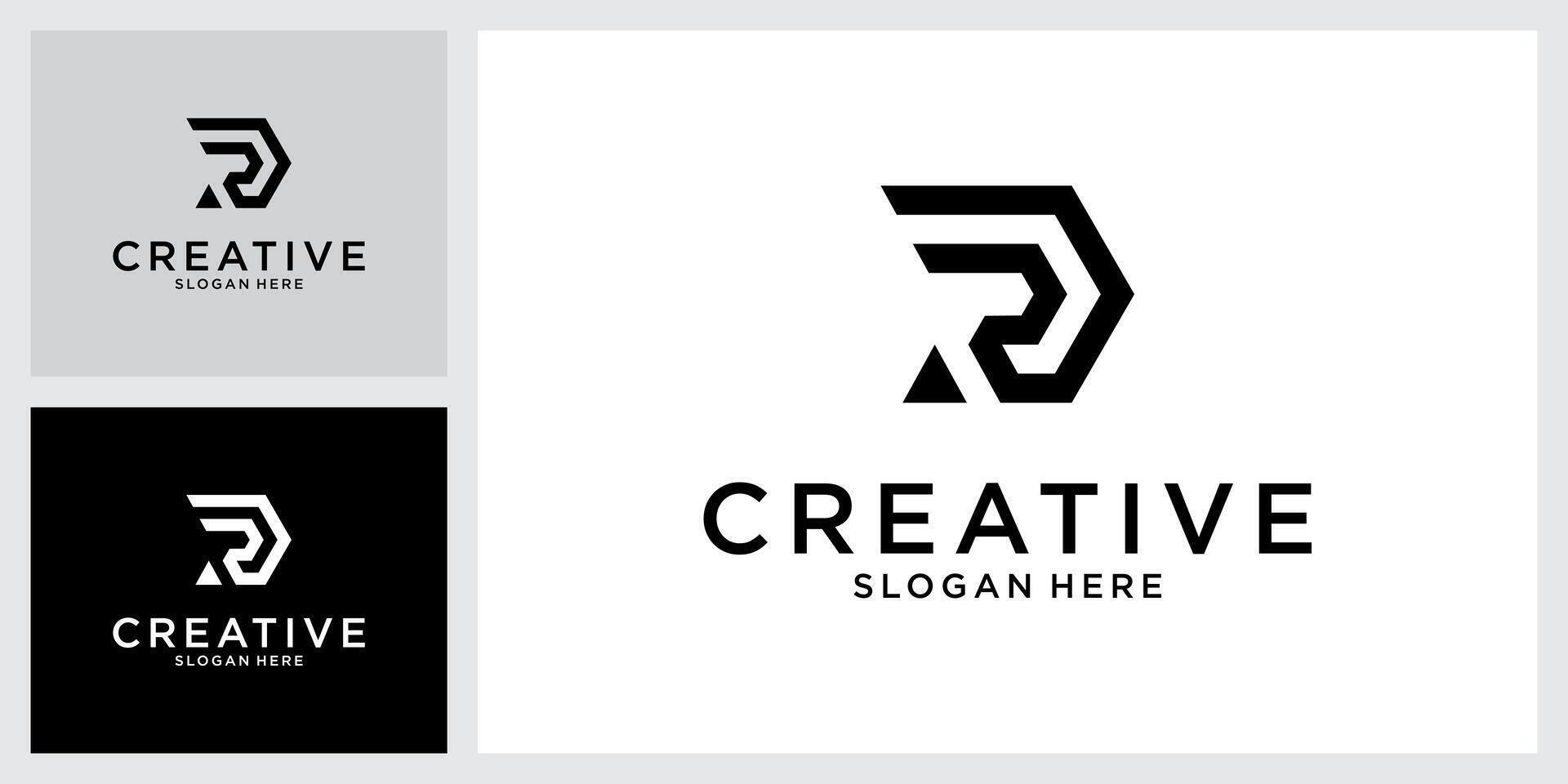 R or RR initial letter logo design vector