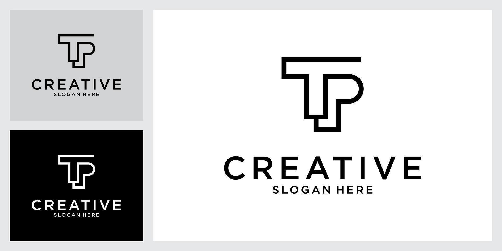 P or PT Letter Logo Design Template vector