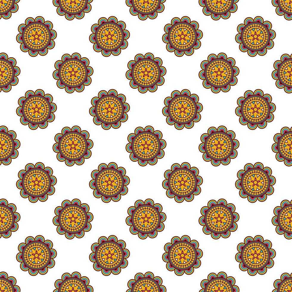Seamless pattern of bright mandala vector