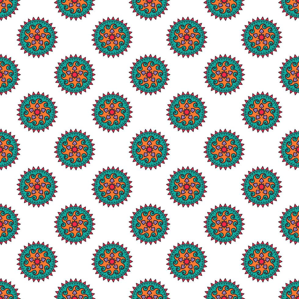 Seamless mandala pattern vector
