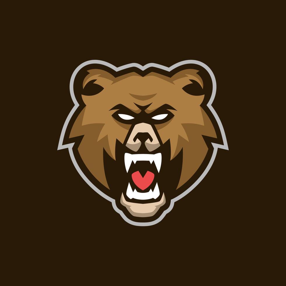 plantilla de logotipo de mascota de oso vector