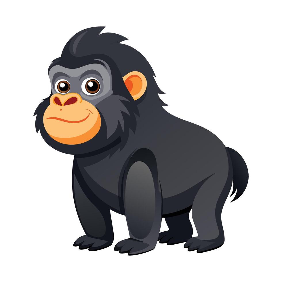 Illustration of Cartoon Cute Gorilla vector