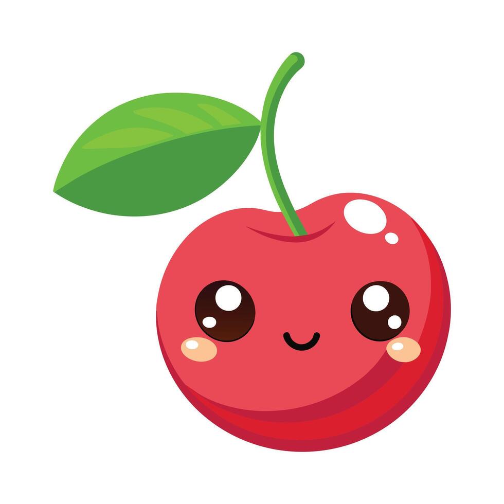 Illustration of Cartoon Cute Cherry on White vector