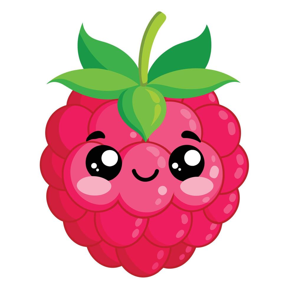 Illustration of Cute Cartoon Raspberry on White vector