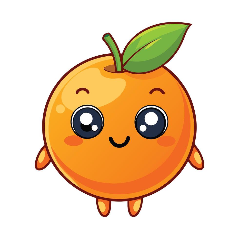 Illustration of Cute Cartoon Orange on White vector