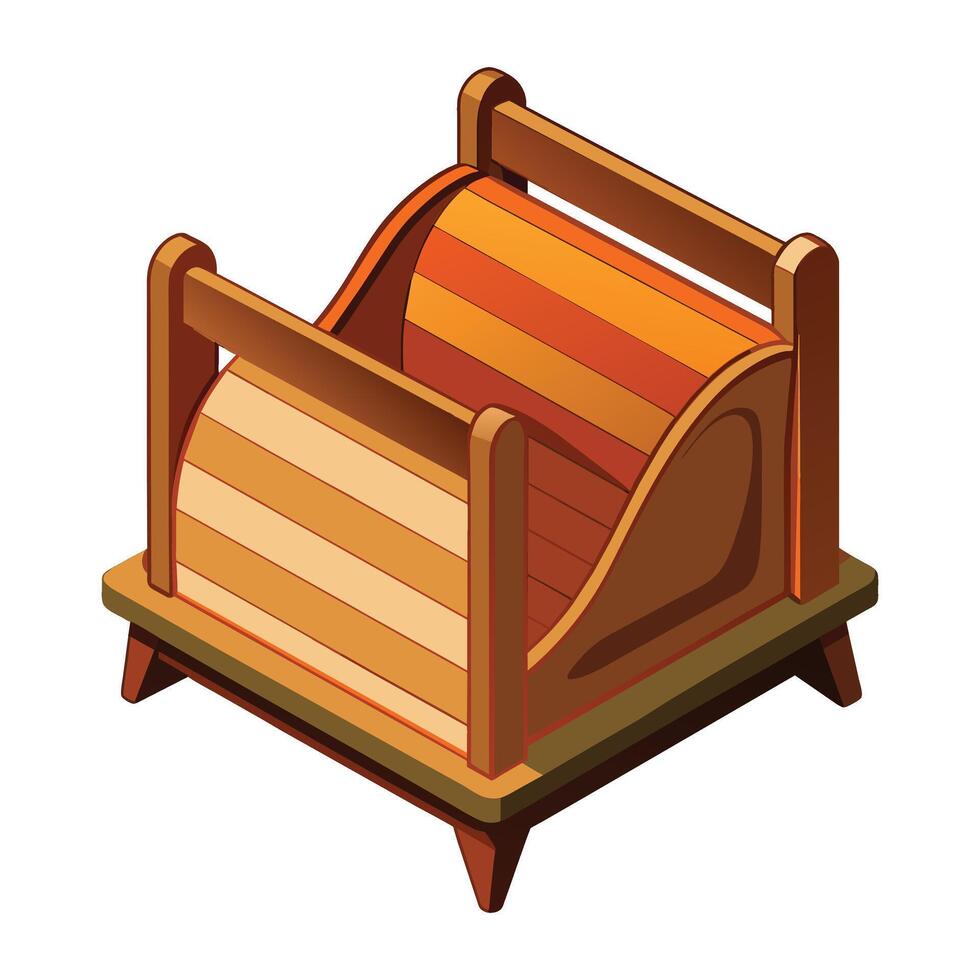 Illustration of Wooden Napkin Holder on White vector