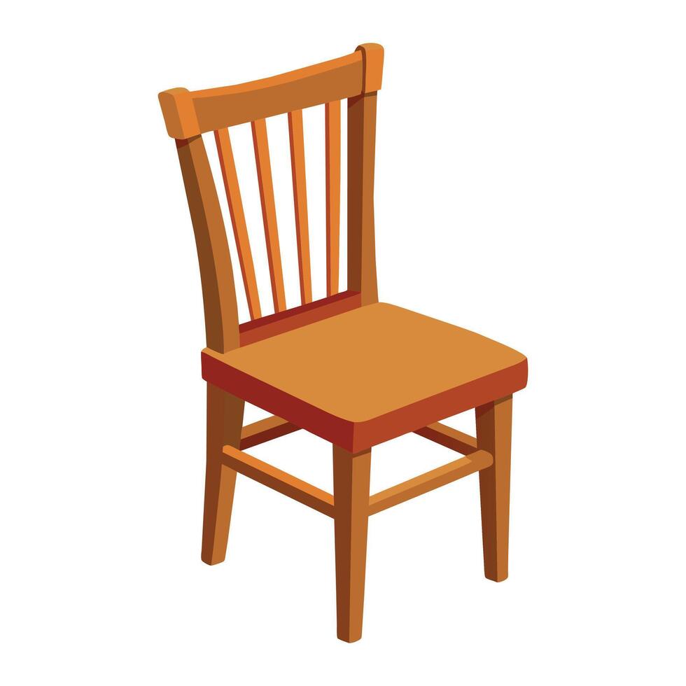 Illustration of Wooden Maple Dining Chair on White vector