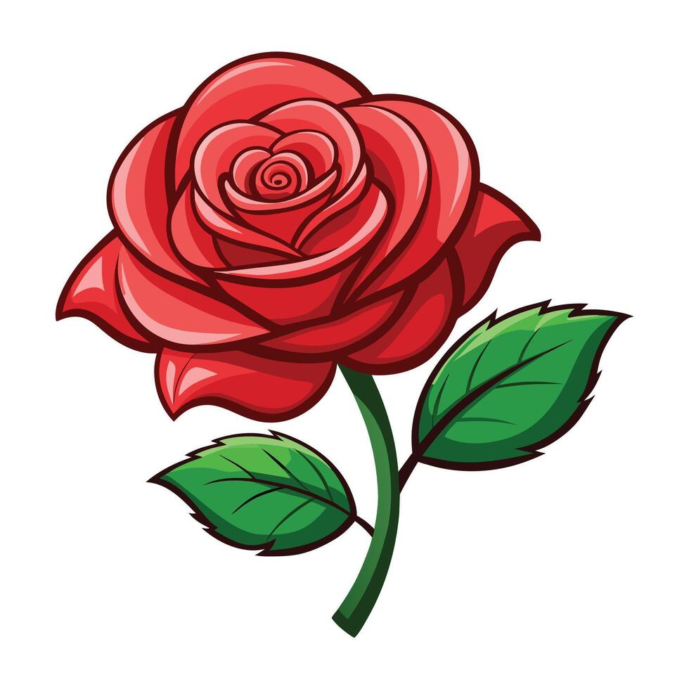 ilustración de Rosa en blanco vector