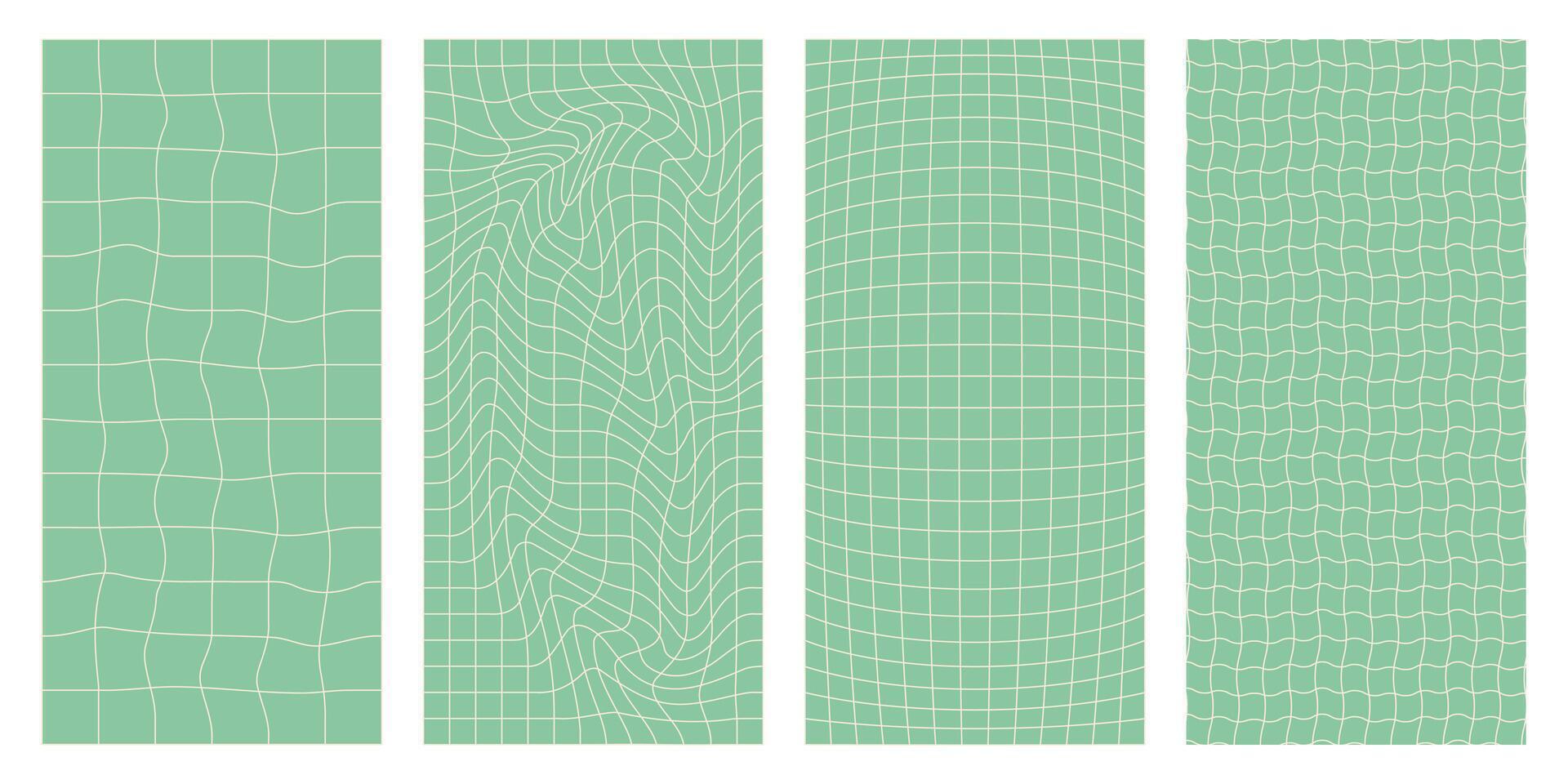 Groovy hippie chessboard pattern set in pastel colors. Retro 60s 70s psychedelic backgrounds. . vector