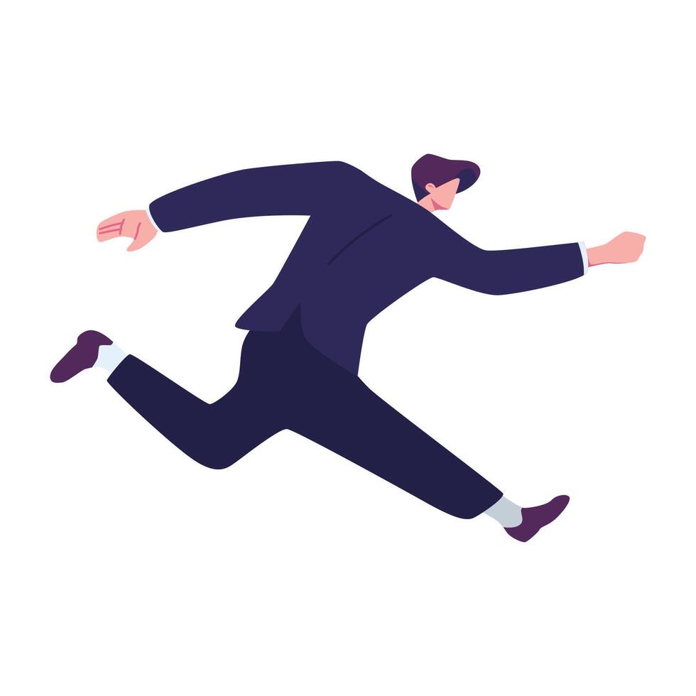 businessman running poses flat illustration vector