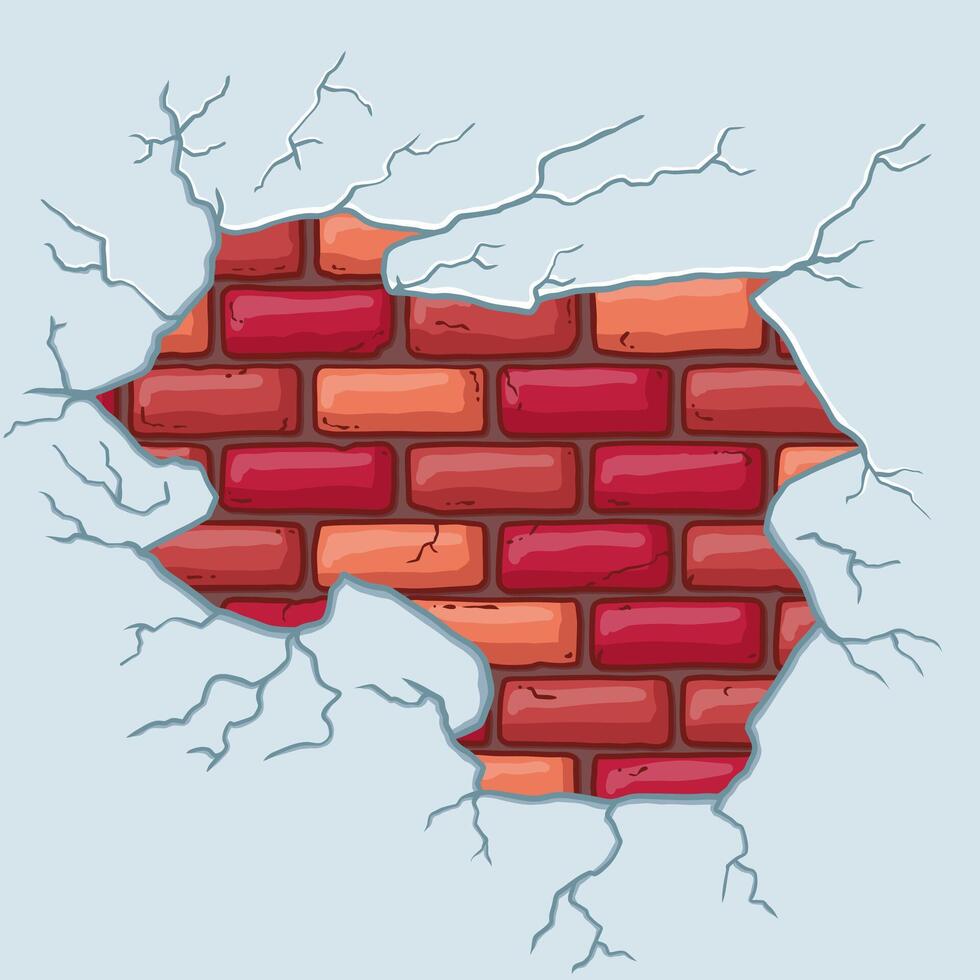 Premium , destroyed brick illustration vector