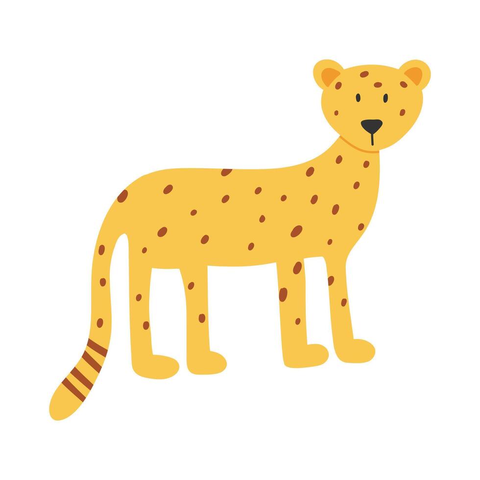 Cute baby leopard. illustration of a cheetah in hand drawn style
