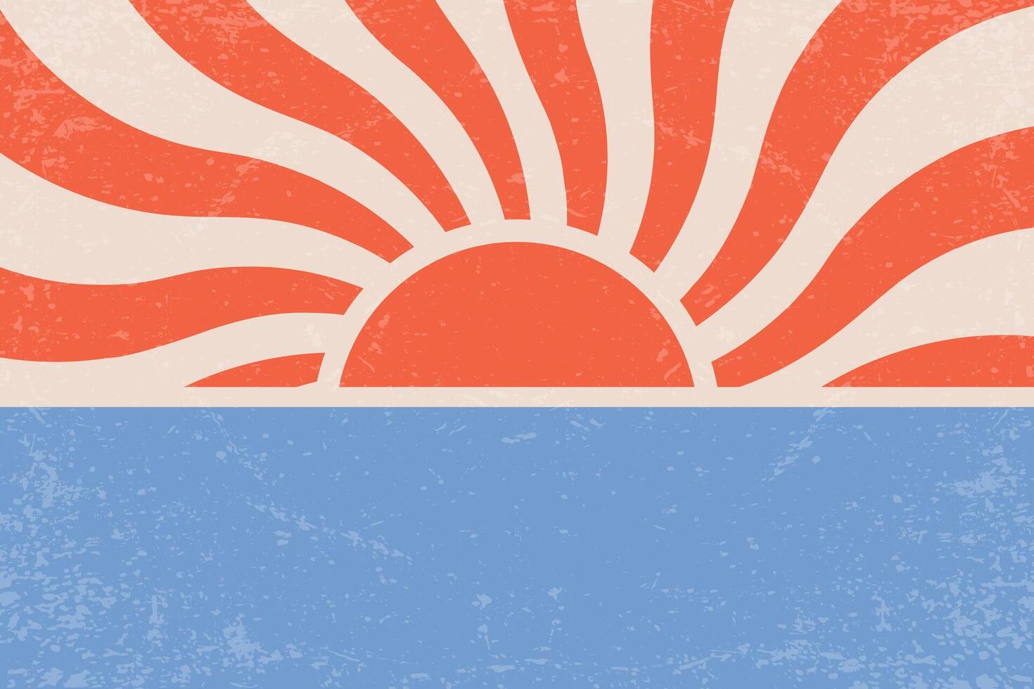 Retro sunburst background. Vintage bright grunge placard. horizontal illustration for banner, poster and backdrop vector