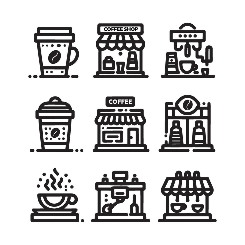 Coffee Shop Set Icon vector