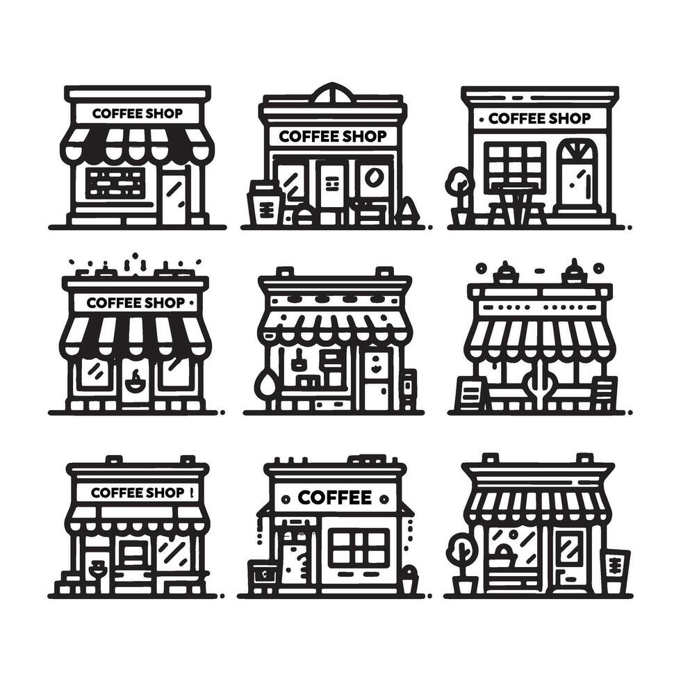 Coffee Shop Set Icon vector