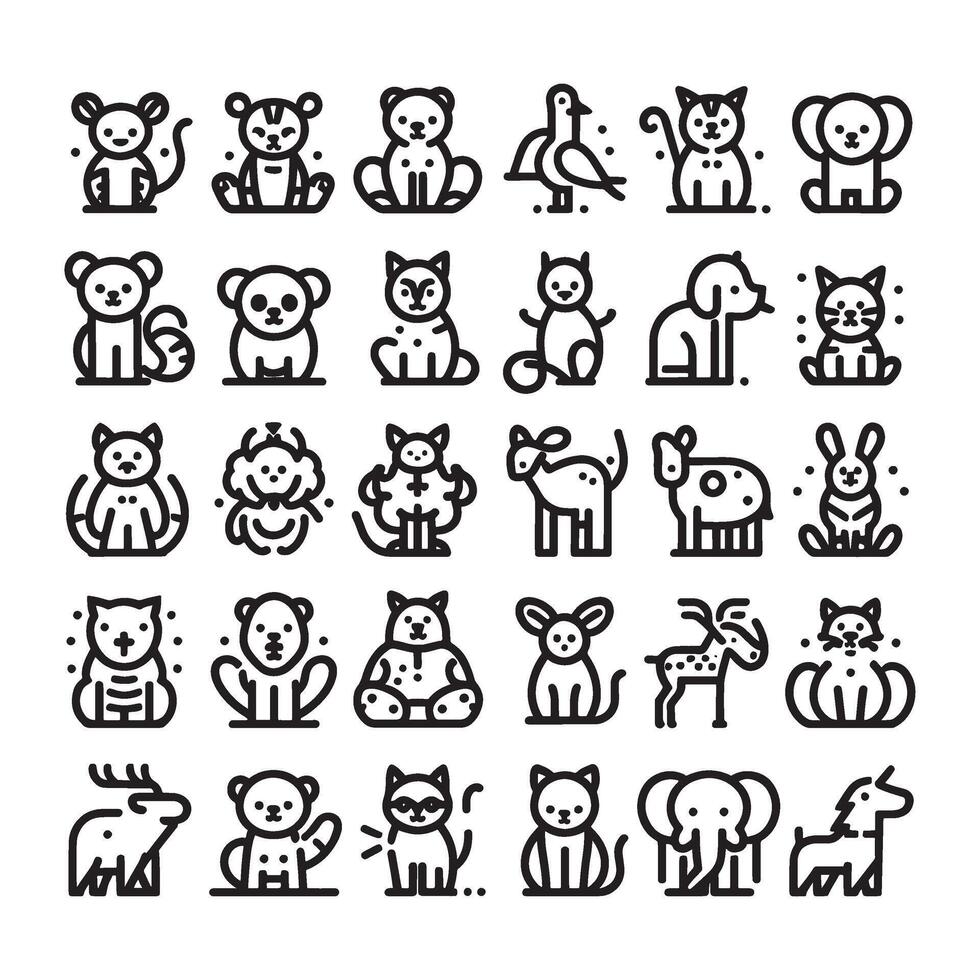 icono de conjunto de animales vector