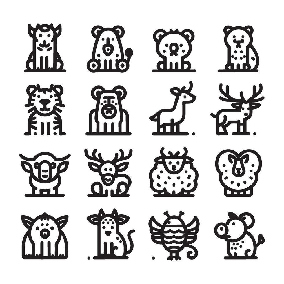 Animal Set Icon vector
