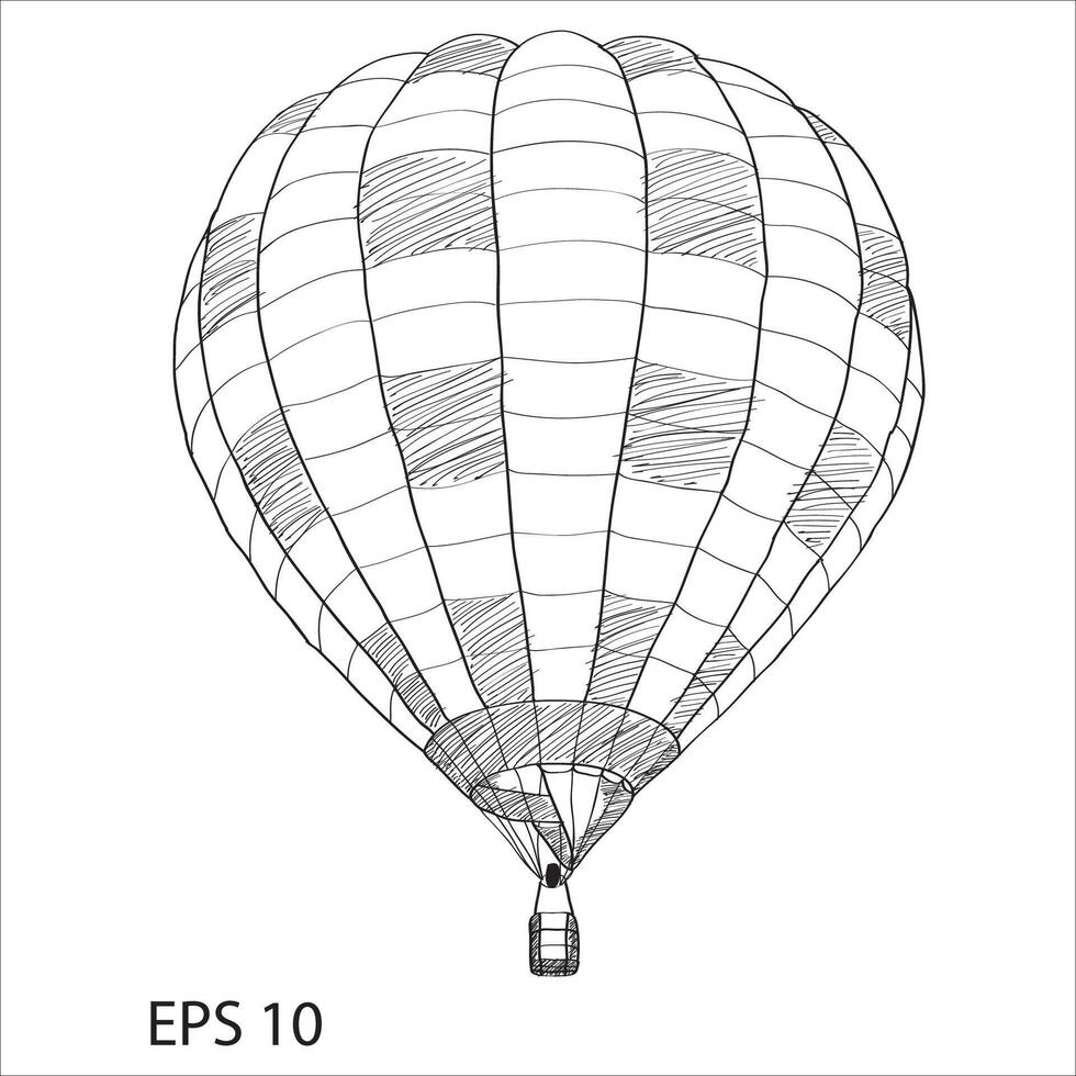 PrintHot Air Balloon Sketch Up line, EPS 10. vector
