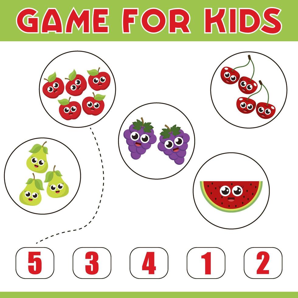 Mathematics educational children game. Study counting, numbers, addition. vector