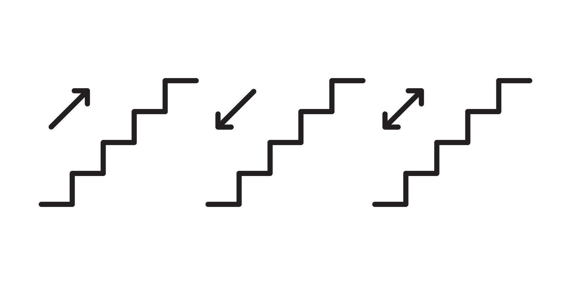 Stairs icon set with arrows vector