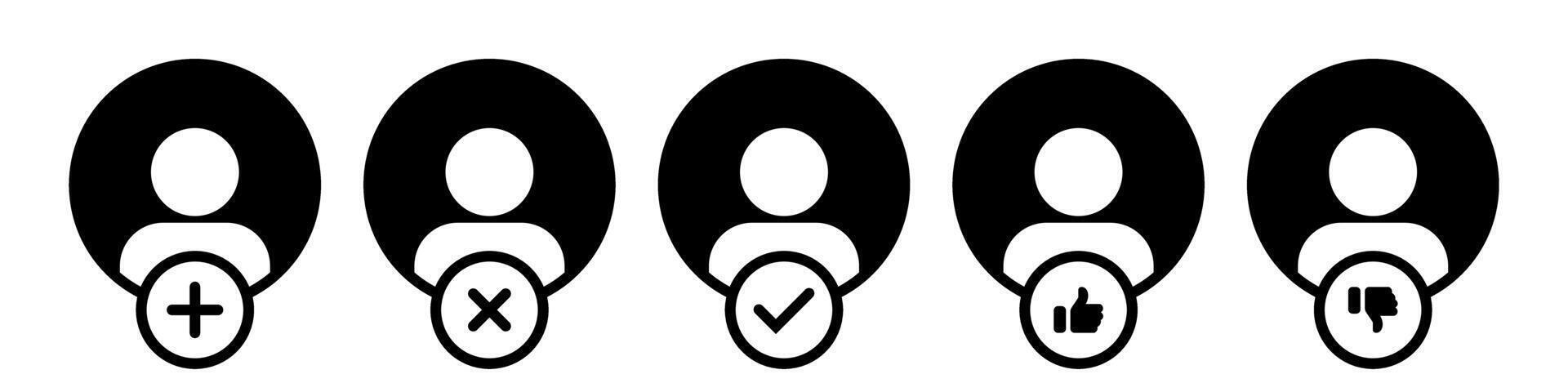 User icon symbol set simple design vector