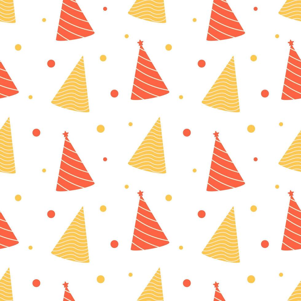 Seamless pattern with birthday party hats. illustration vector