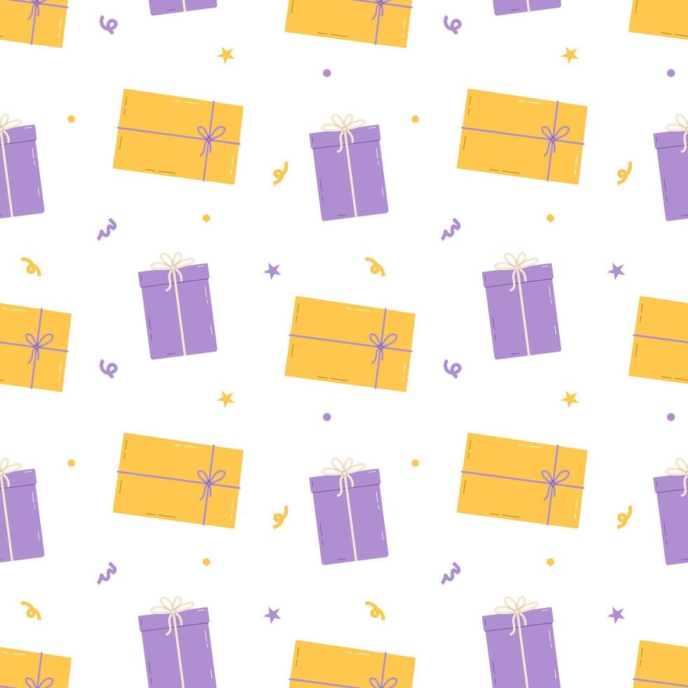 Presents seamless pattern. Gift boxes background. illustration vector