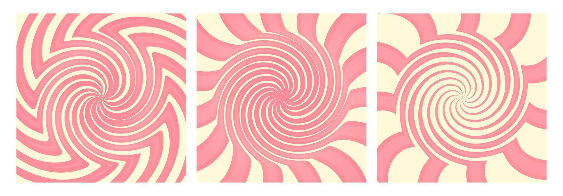 Swirl striped pattern. Pink funky background. Candy swirl texture vector
