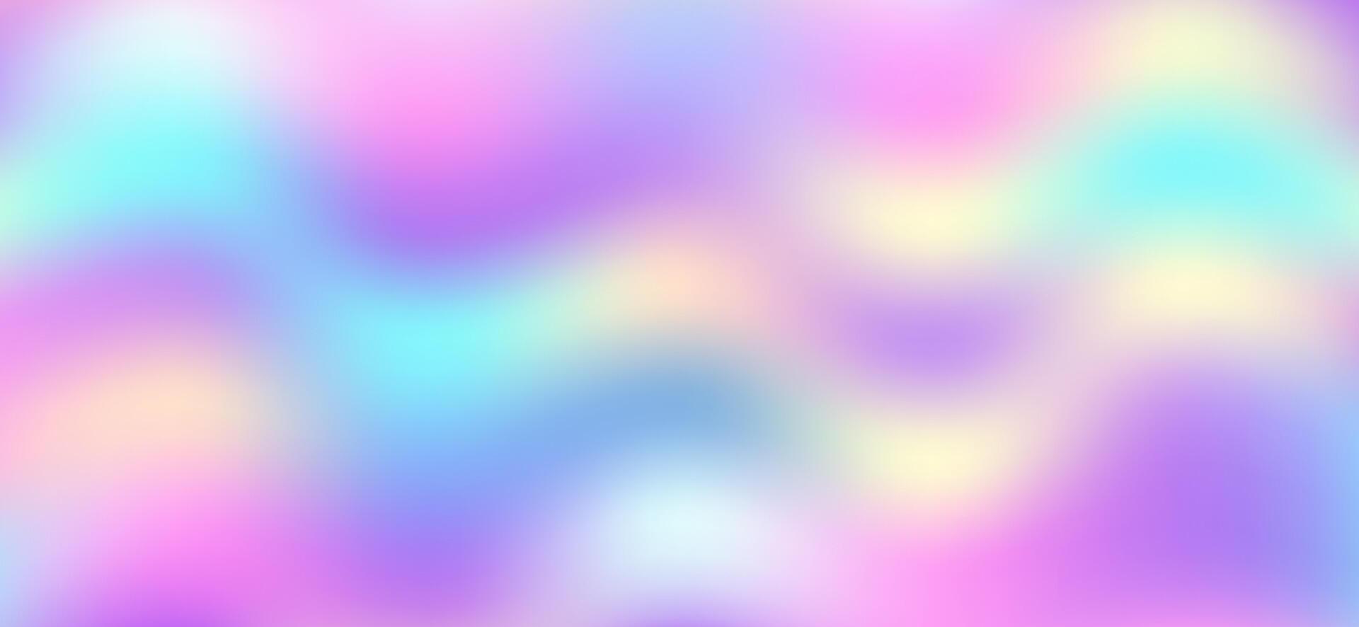 Gradient rainbow background. Colored holographic pattern. Pastel neon blur banner. vector