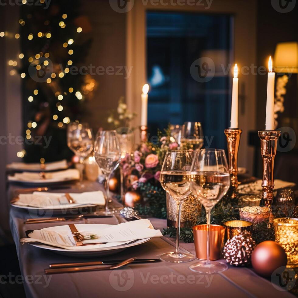 New Year party decor, home decoration for festive holiday celebration photo