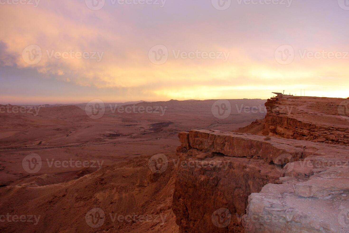 Lighting and color of the sky above the horizon at sunset. photo