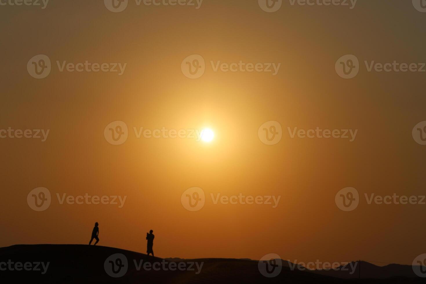 Lighting and color of the sky above the horizon at sunset. photo