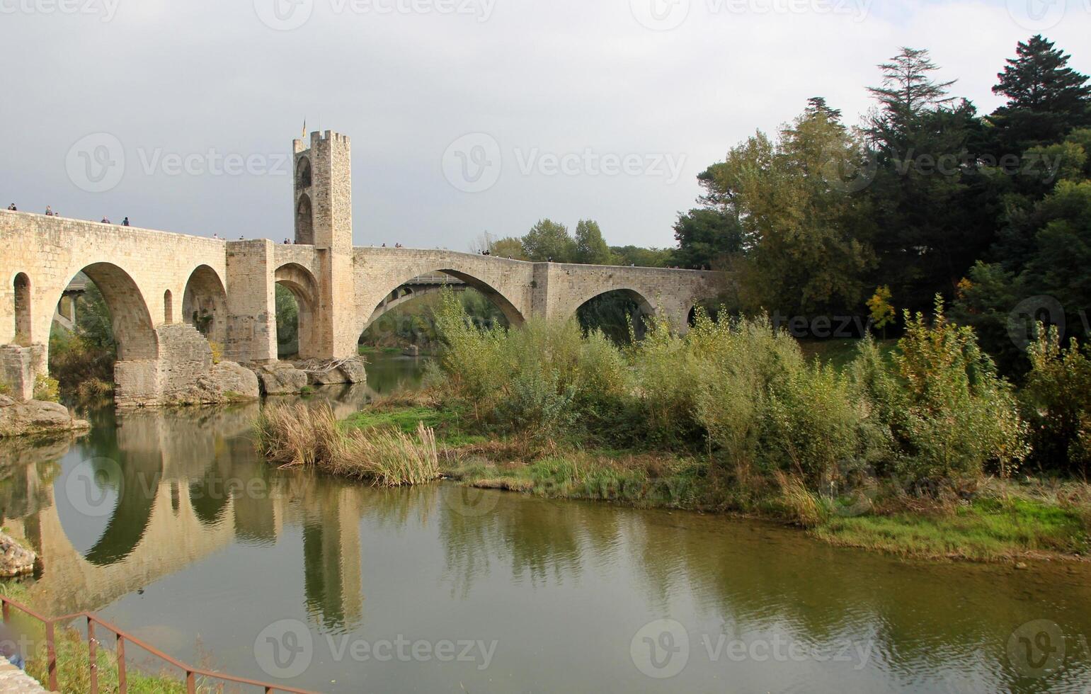 The bridge was built over a gorge and a water obstacle. photo