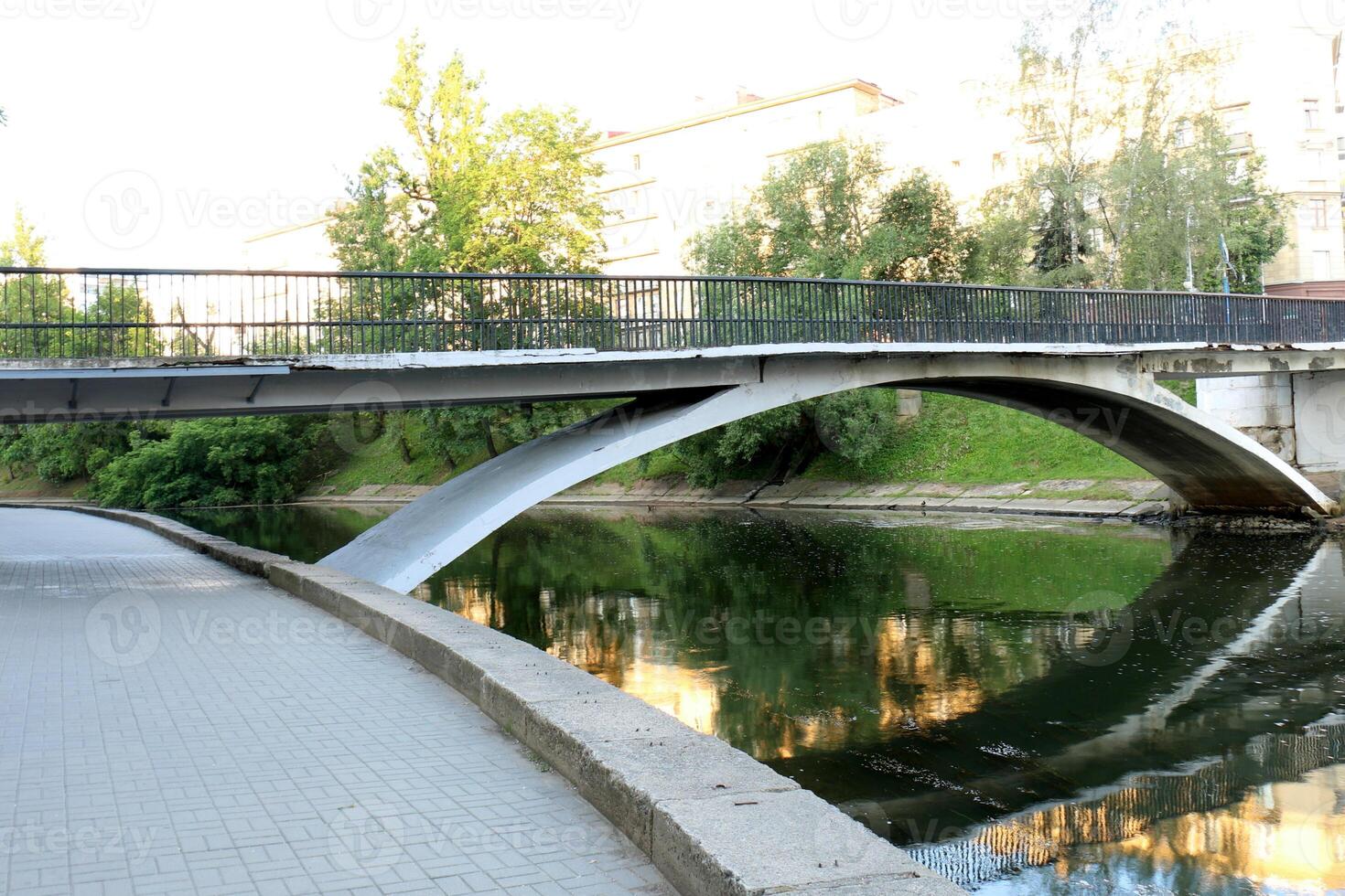 The bridge was built over a gorge and a water obstacle. photo