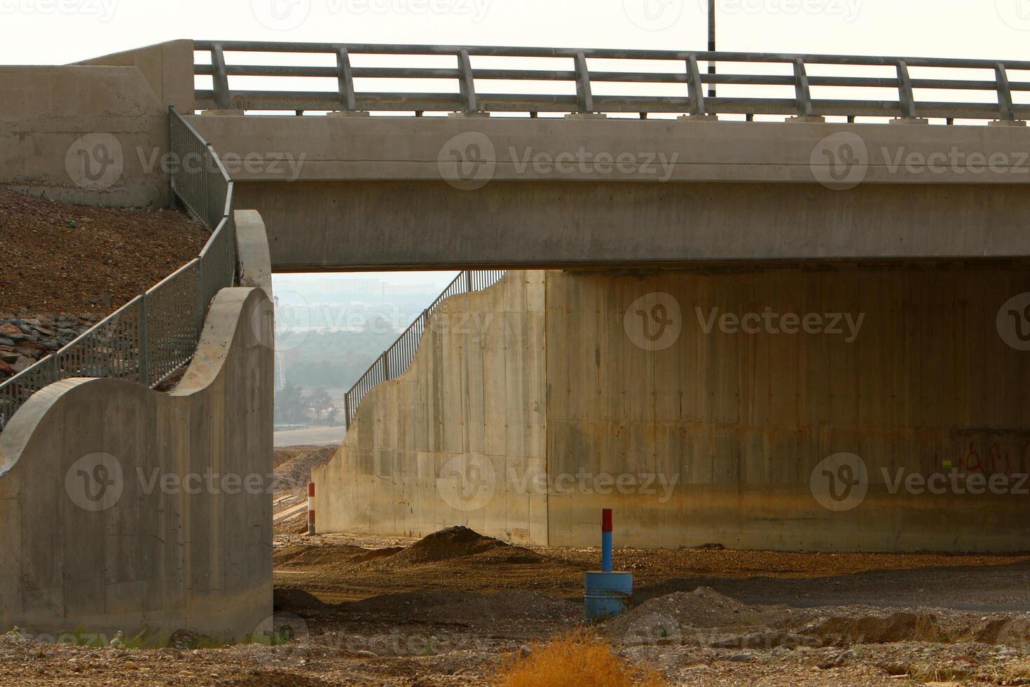 The bridge was built over a gorge and a water obstacle. photo
