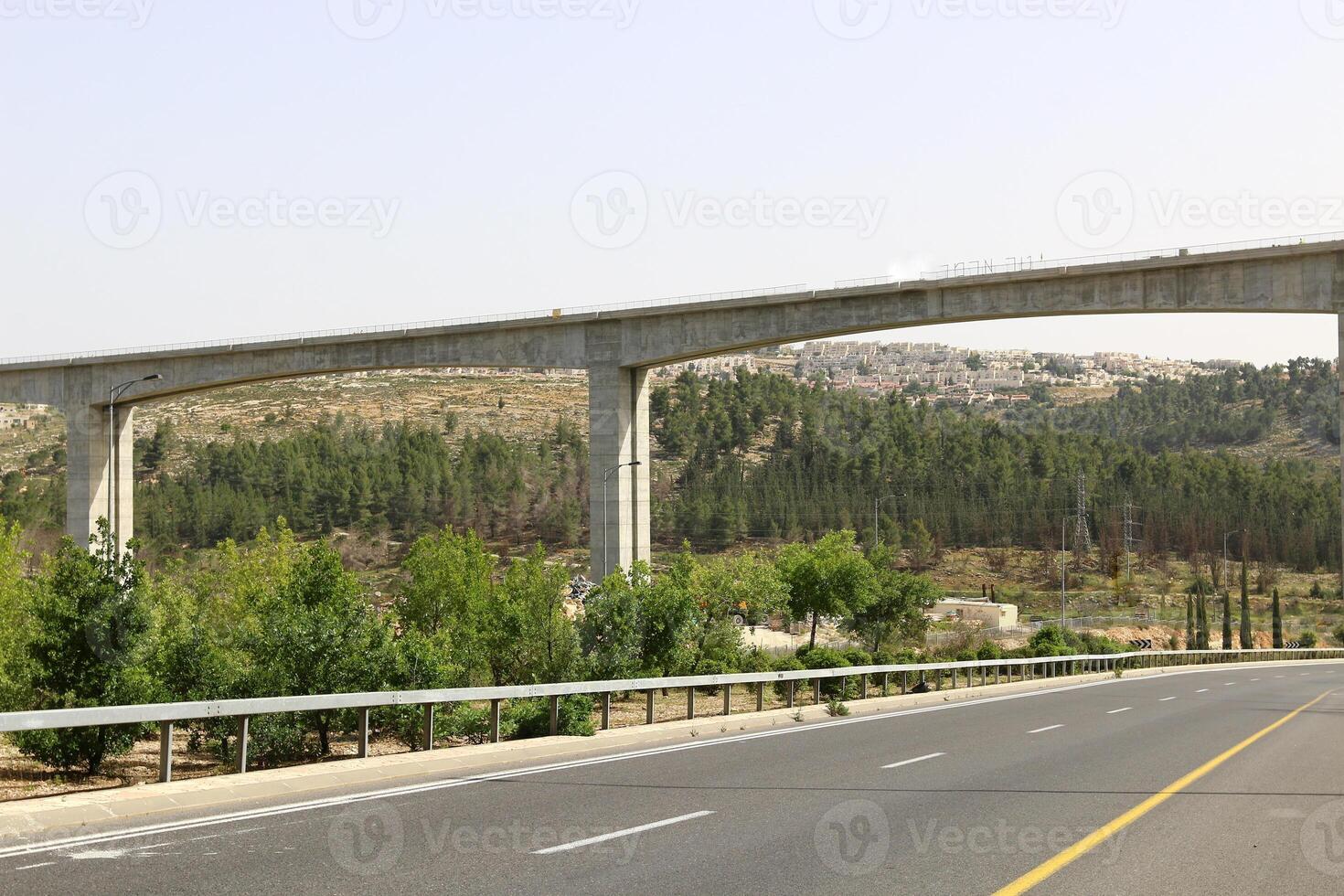 The bridge was built over a gorge and a water obstacle. photo