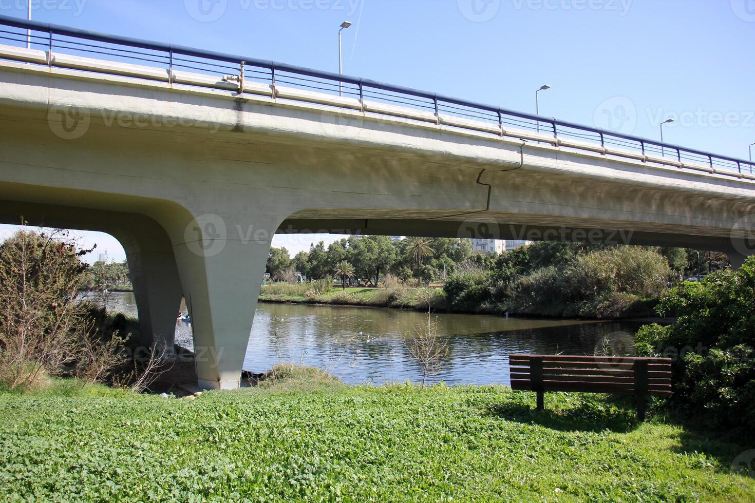 The bridge was built over a gorge and a water obstacle. photo