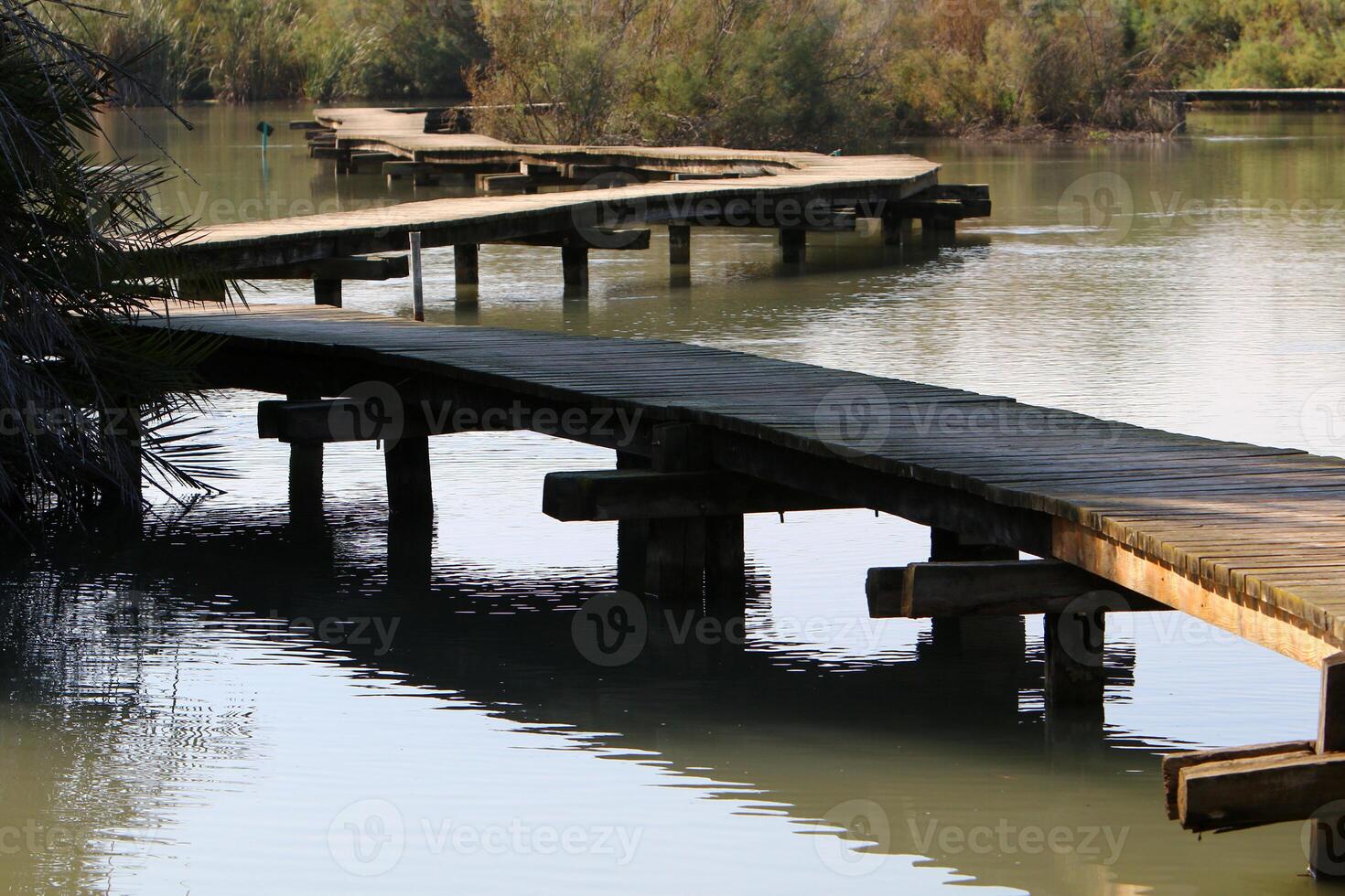 The bridge was built over a gorge and a water obstacle. photo