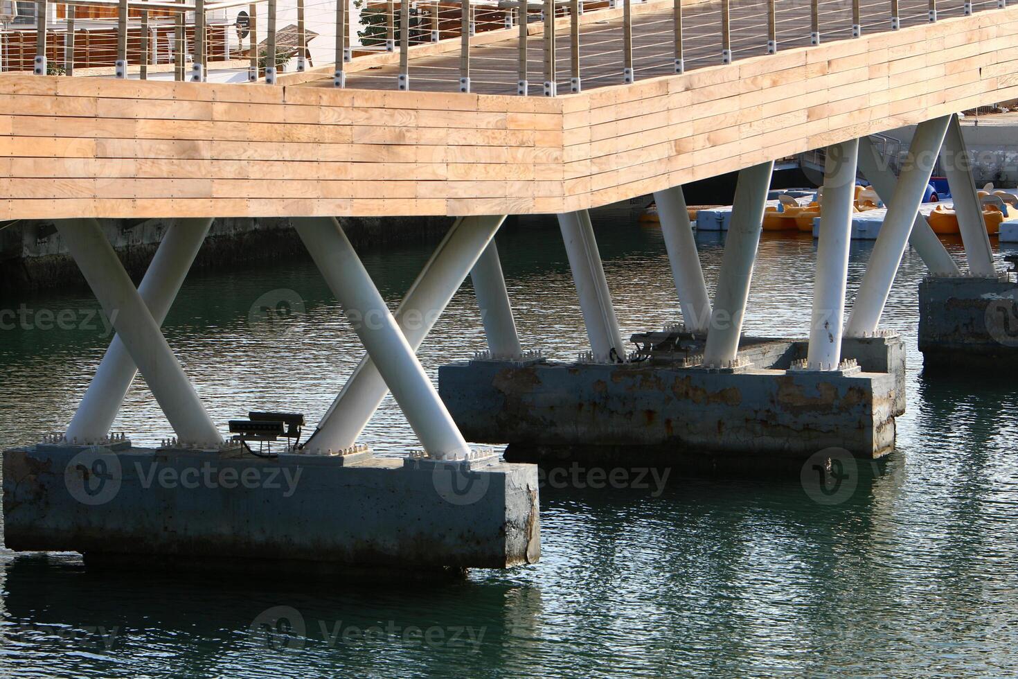 The bridge was built over a gorge and a water obstacle. photo