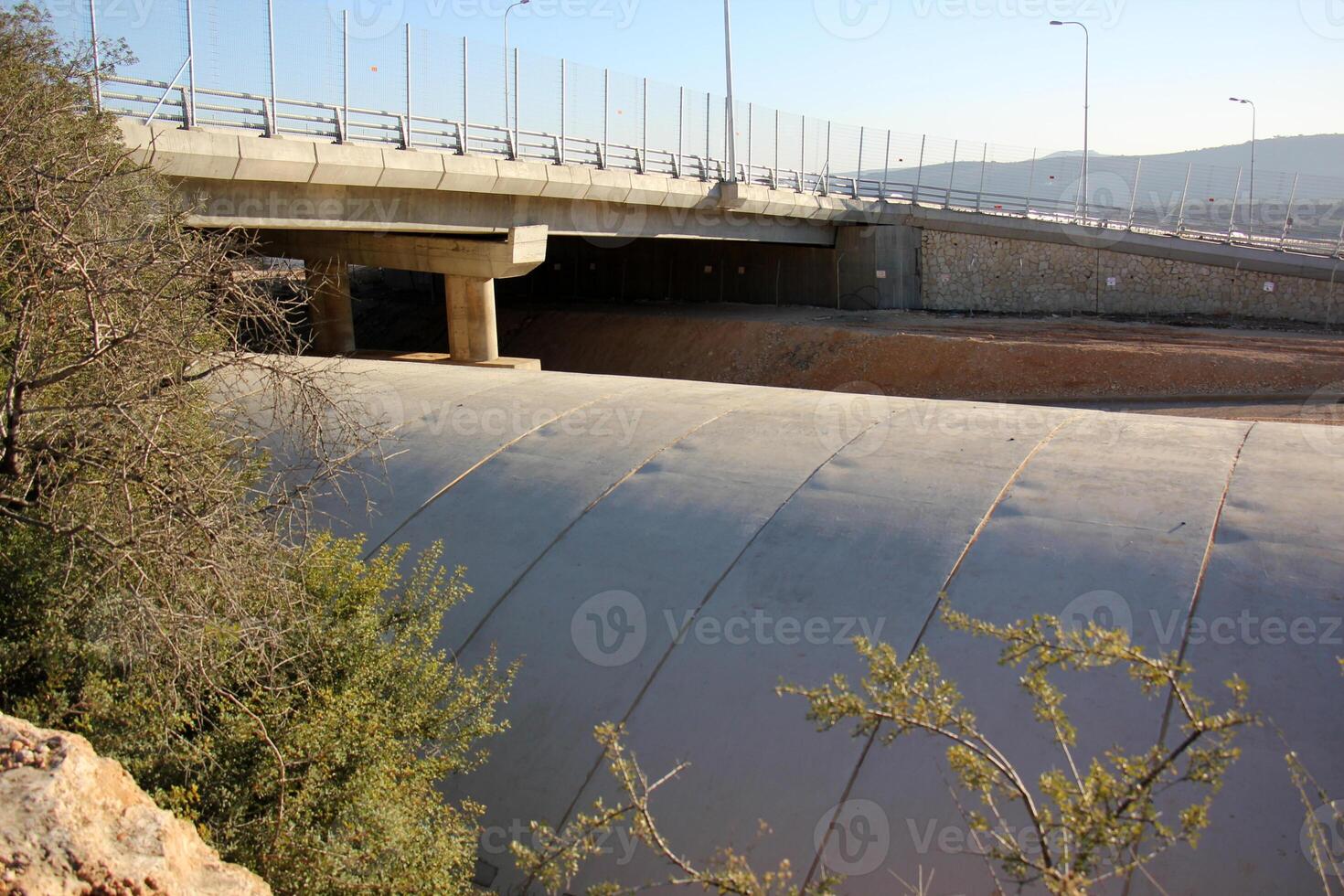 The bridge was built over a gorge and a water obstacle. photo