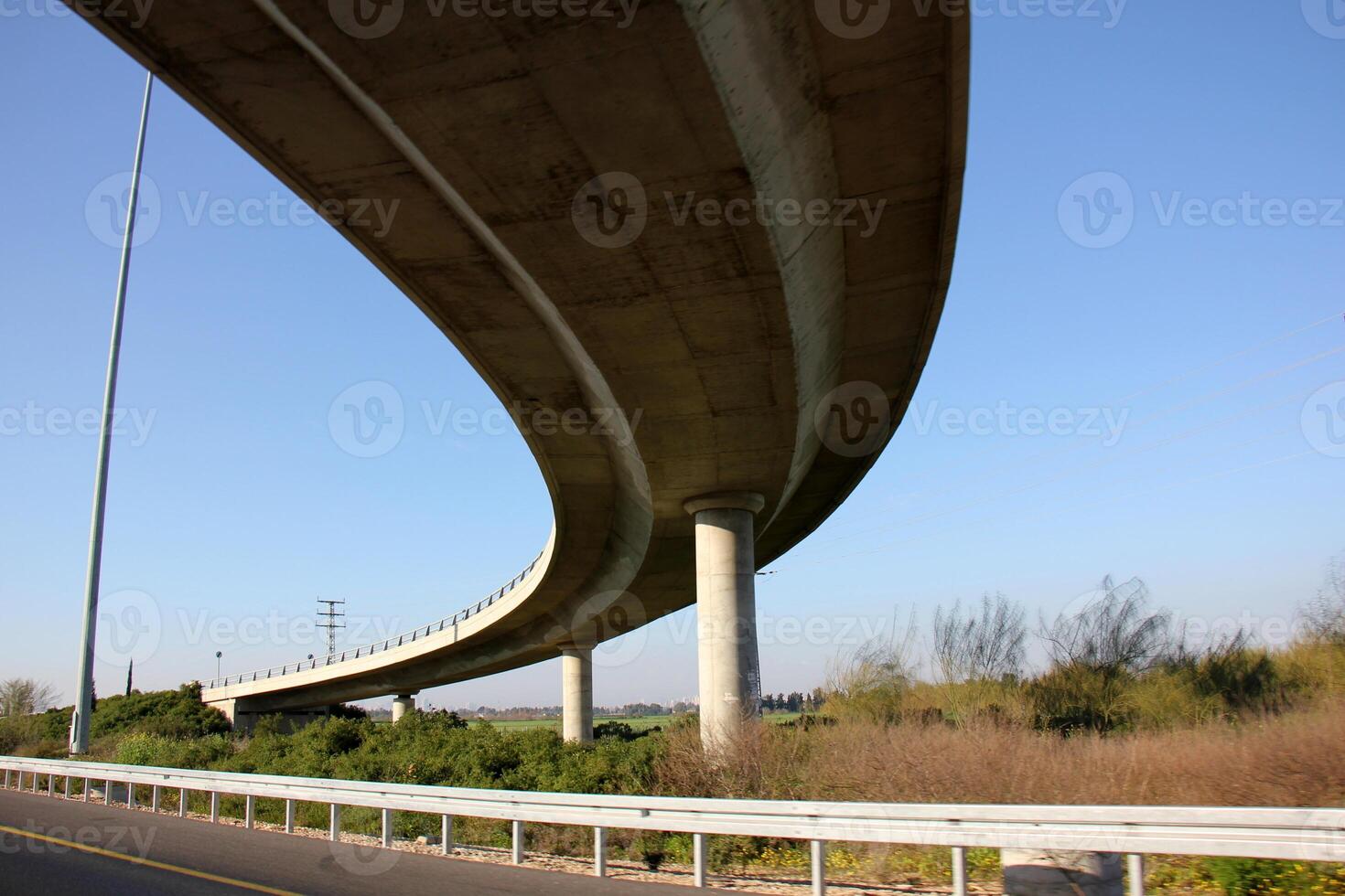 The bridge was built over a gorge and a water obstacle. photo