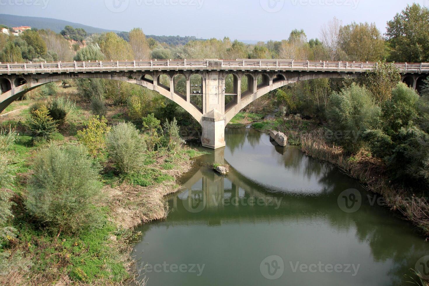 The bridge was built over a gorge and a water obstacle. photo