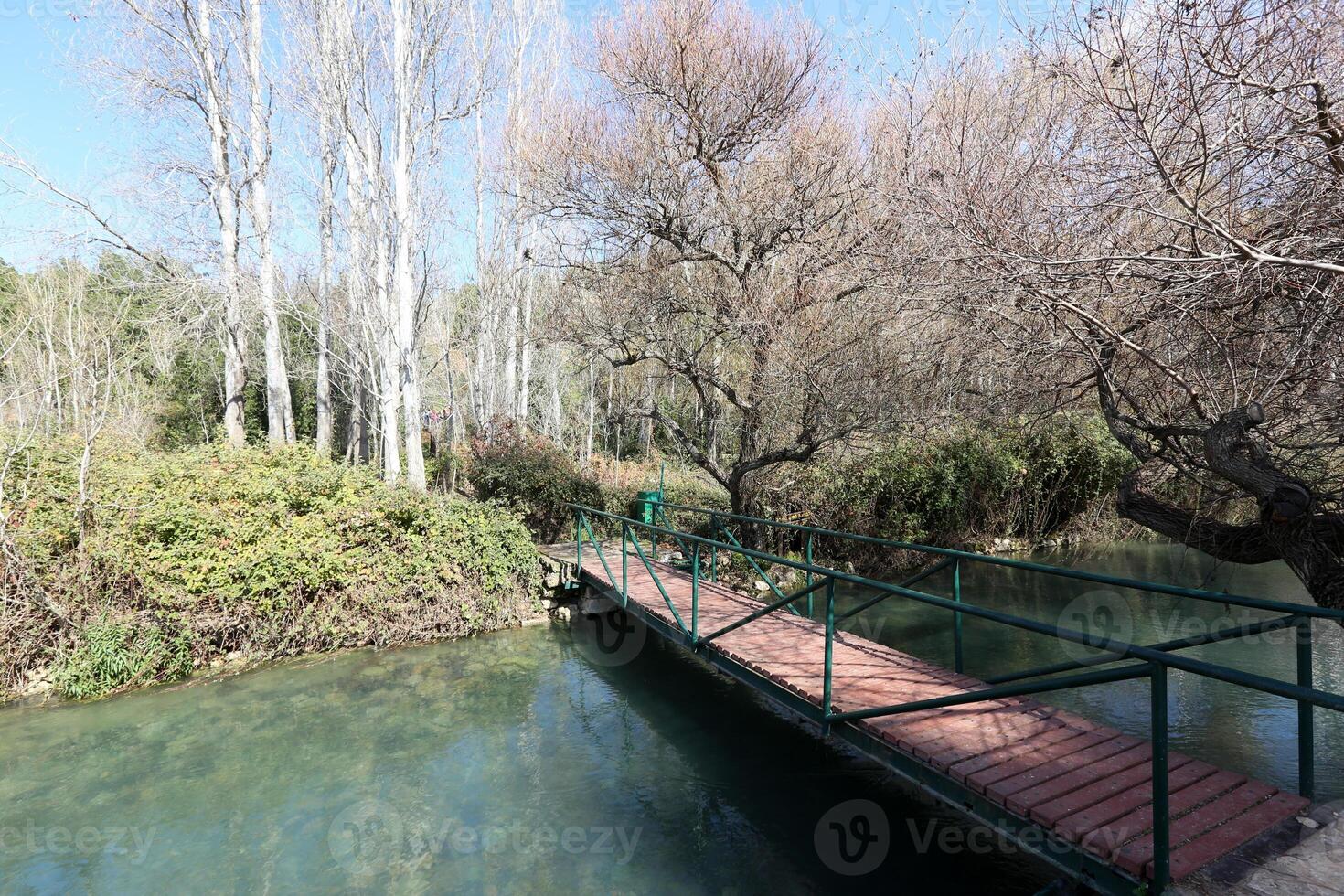 The bridge was built over a gorge and a water obstacle. photo