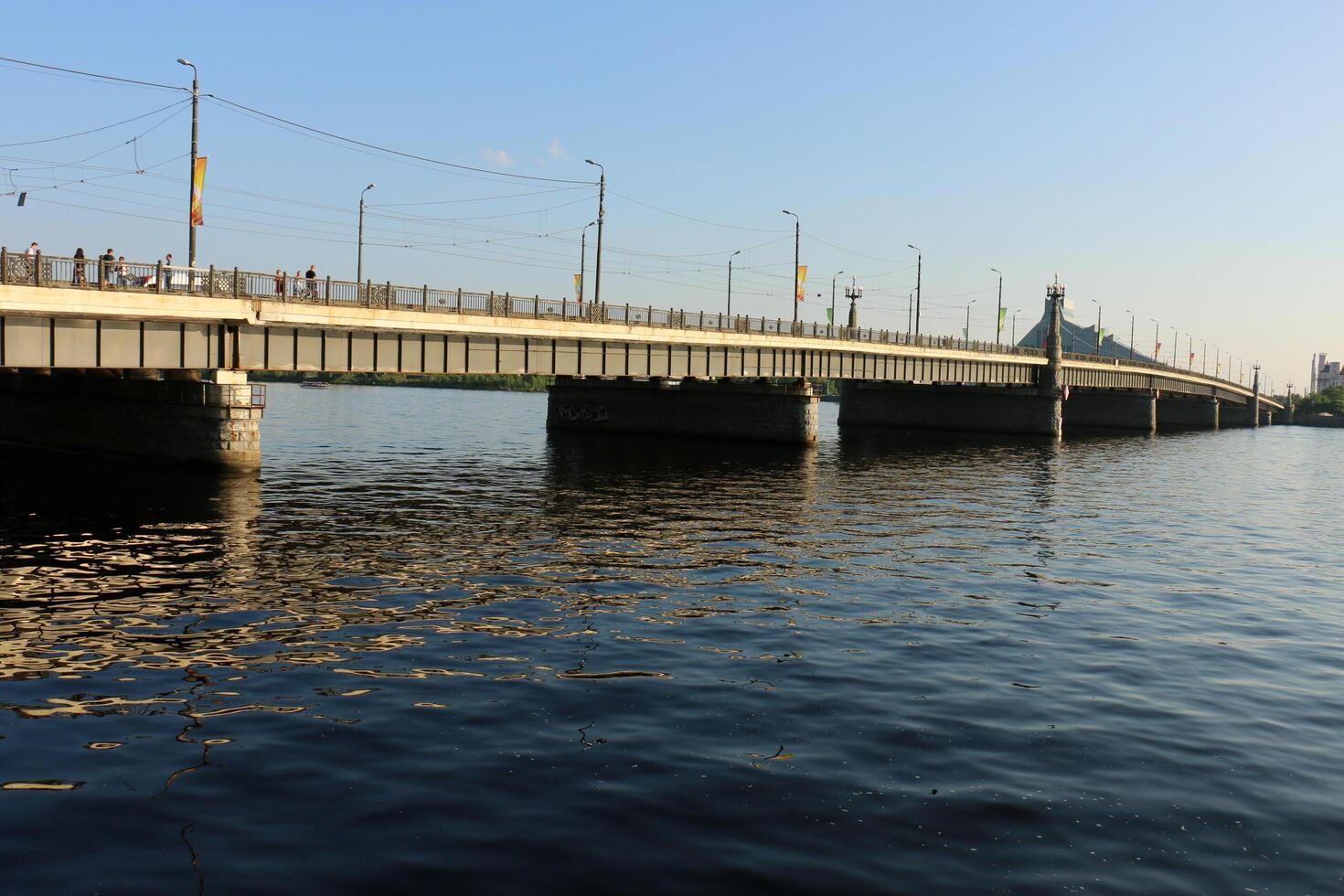 25 07 2023 Riga Latvia. Riga, the capital of Latvia, is located on the banks of the Daugava River at its confluence with the Gulf of Riga. photo