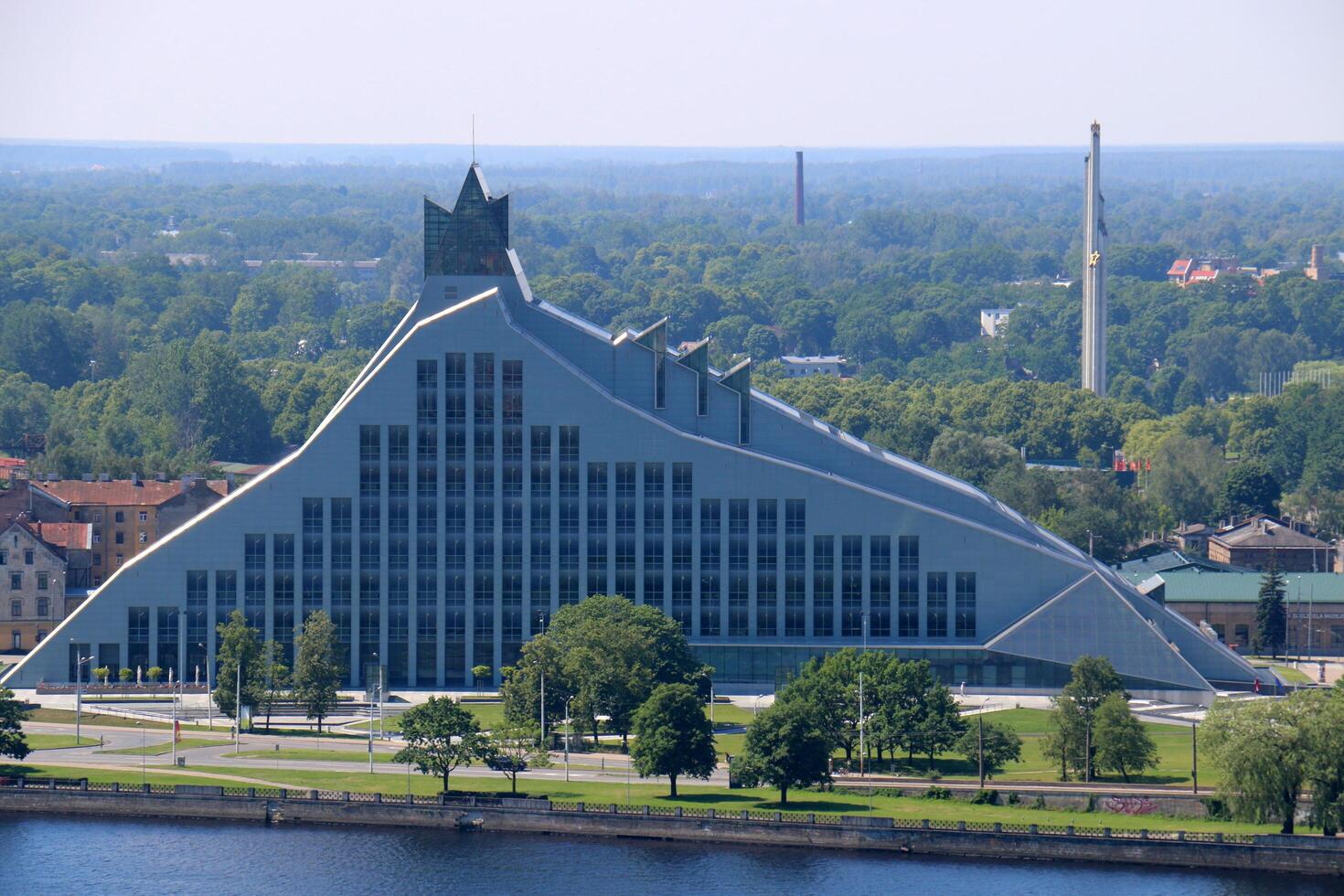 25 07 2023 Riga Latvia. Riga, the capital of Latvia, is located on the banks of the Daugava River at its confluence with the Gulf of Riga. photo