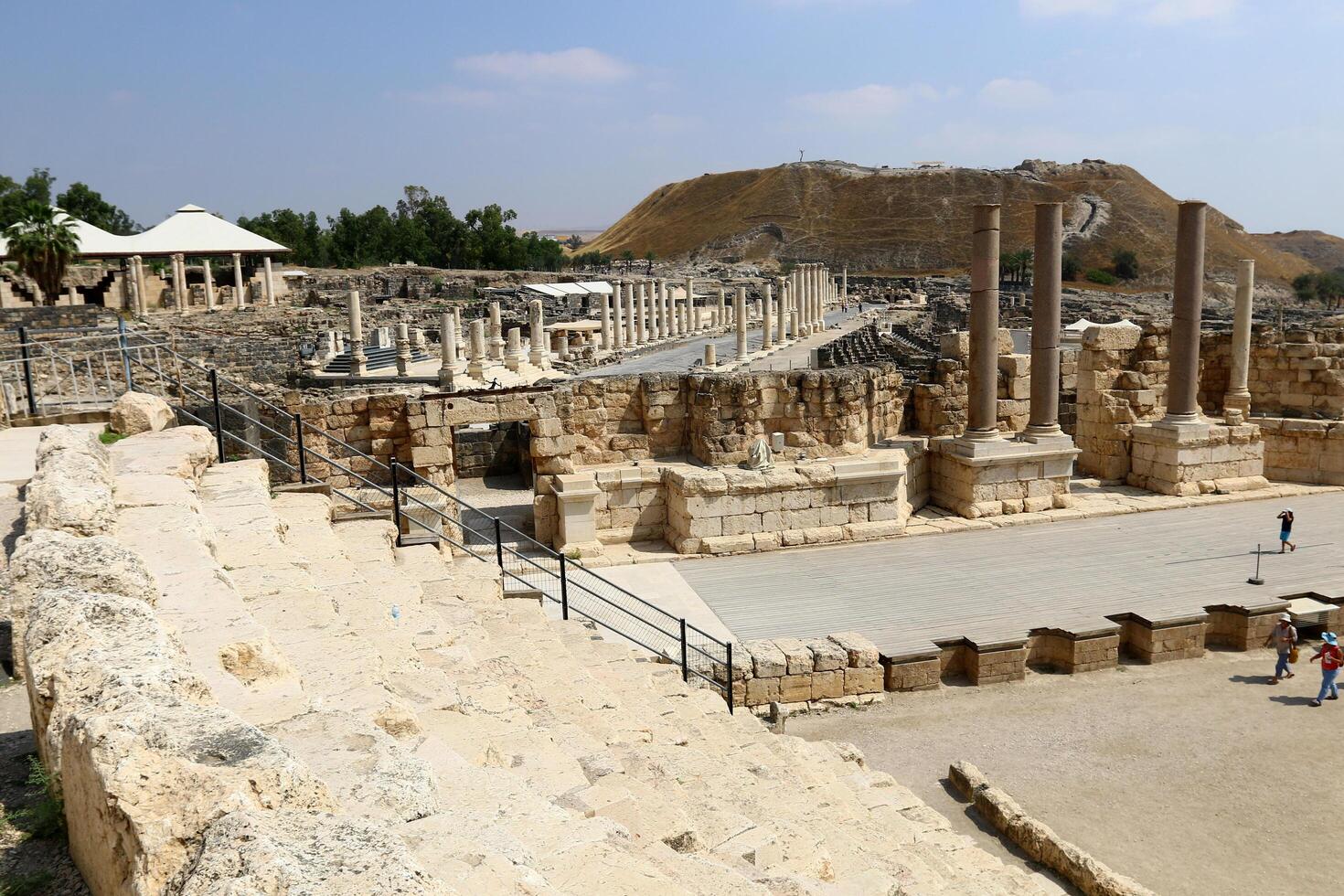 05 06 2022 Haifa Israel. In the Beit She'an National Park, after the earthquake, the ruins of an ancient Roman city were preserved. photo