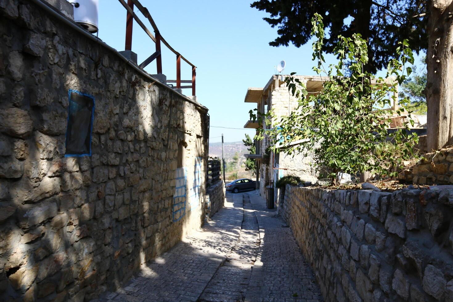 06 30 2023 Safed Israel. Ancient city of Safed, city of Kabbalists and artists photo