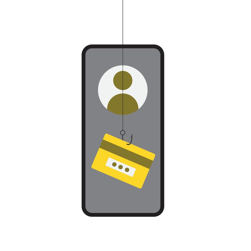 Scammers are preying on people's good intentions from internet mobile phone. vector