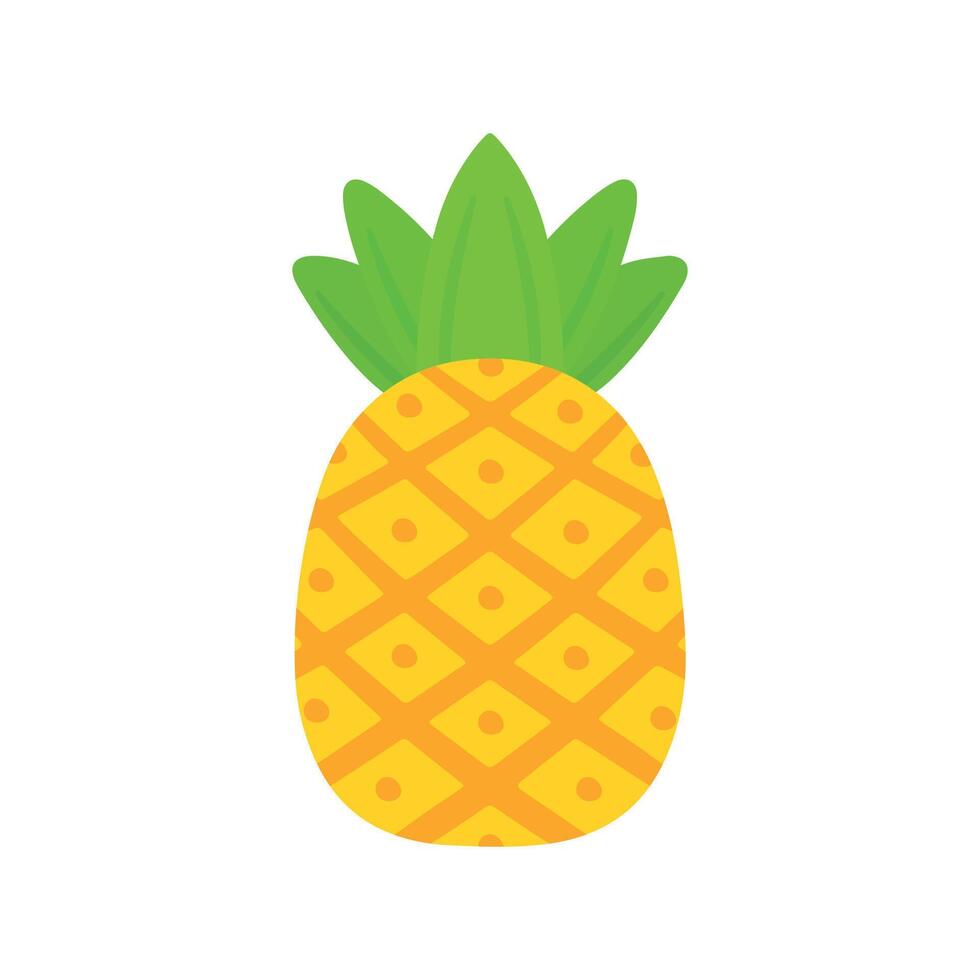 Hand Drawn Pineapple Tropical Summer Fruit Doodle Icon Illustration vector