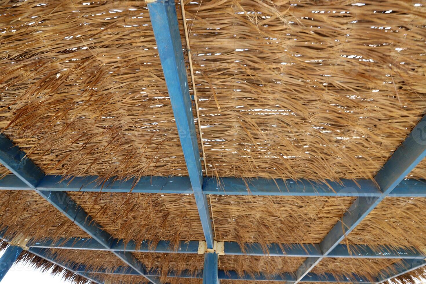 Canopy for protection from the hot sun in a city park. photo